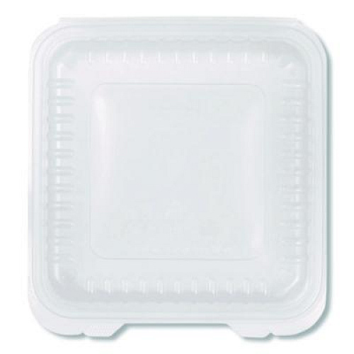 Karat Polypropylene Plastic Hinged Container, 9.35 x 9.22 x 3.17, Clear, Plastic, 50/Pack, 4 Packs/Carton (FPHC99PP1C)