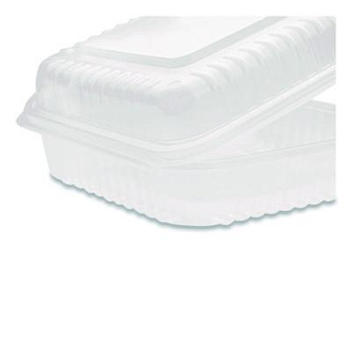 Karat Polypropylene Plastic Hinged Container, 9.35 x 9.22 x 3.17, Clear, Plastic, 50/Pack, 4 Packs/Carton (FPHC99PP1C)