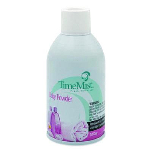 TimeMist Premium Metered Air Freshener Refill, Baby Powder, 7.1 oz Aerosol Spray, 12/Carton (1042686)