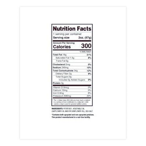 Uglies Kettle Potato Chips, Sea Salt, 2 oz Bags, 24/Carton (DFN26102)