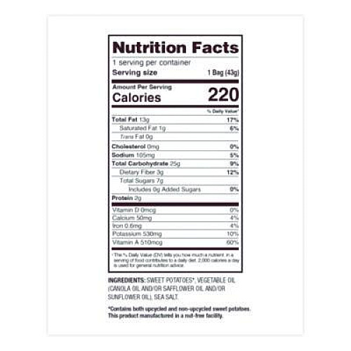 Uglies Kettle Potato Chips, Sweet Potato, 2 oz Bags, 24/Carton (DFN36187)