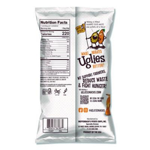 Uglies Kettle Potato Chips, Sweet Potato, 2 oz Bags, 24/Carton (DFN36187)