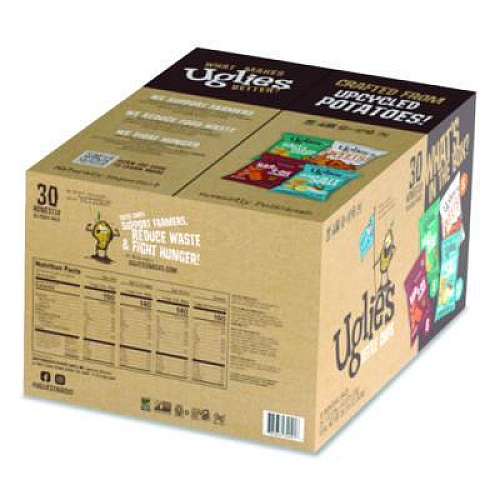 Uglies Kettle Potato Chips, Assorted, 0.88 oz/1 oz Bags, 30/Carton (DFN34091)