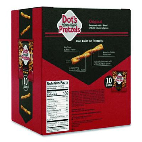 Dot's Pretzels Original Pretzels, 1 oz Bag, 10/Box (DDP71943)
