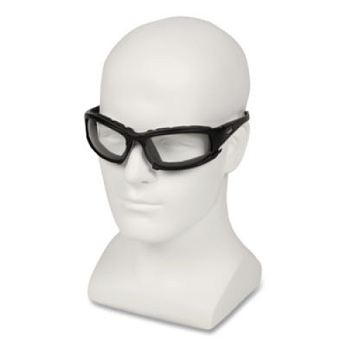 KleenGuard V50 Calico Safety Eyewear with Head Strap, Black Full Frame, Clear Dual Anti-Fog Lens (25672EA)