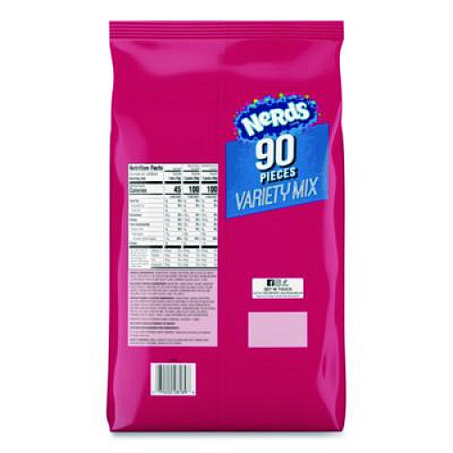 NERDS Variety Mix, 90 Pieces, Assorted Flavors, 2.6 lb Bag (FER08189)