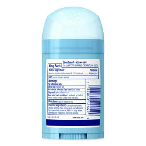 Secret Invisible Solid Anti-Perspirant and Deodorant, Powder Fresh Scent, 1.7 oz Stick (12442)