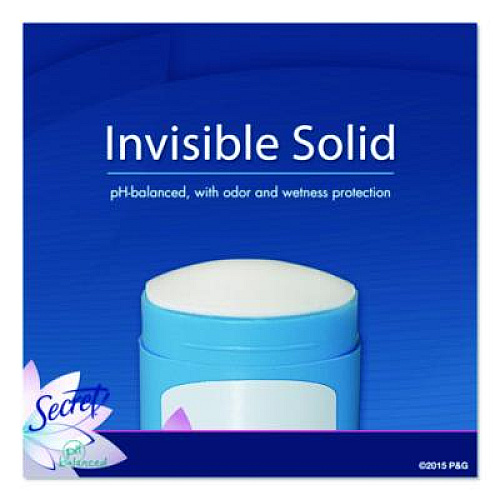 Secret Invisible Solid Anti-Perspirant and Deodorant, Powder Fresh Scent, 1.7 oz Stick (12442)