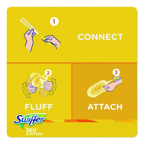 Swiffer Heavy Duty Dusters Refill, Trap + Lock Fiber, Yellow, 11/Box (99035BX)