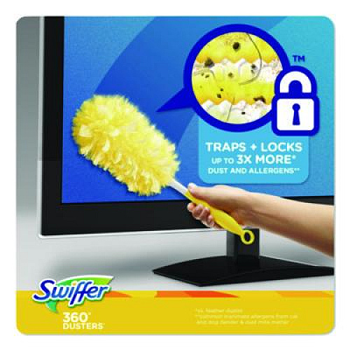 Swiffer Heavy Duty Dusters Refill, Trap + Lock Fiber, Yellow, 11/Box (99035BX)