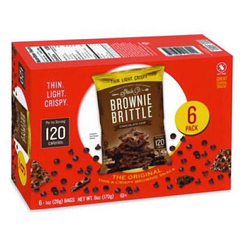 Sheila Gs Brownie Brittle Chocolate Chip Crisps, 1 oz Bag, 6/Pack (SGB01622)