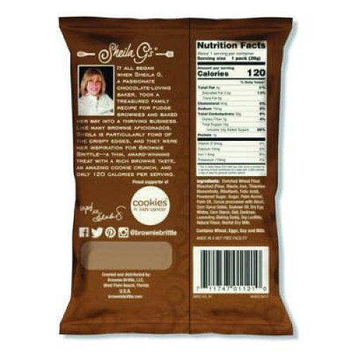 Sheila Gs Brownie Brittle Chocolate Chip Crisps, 1 oz Bag, 6/Pack (SGB01622)