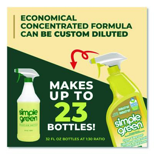 Simple Green Industrial Cleaner and Degreaser, Concentrated, Lemon, 24 oz Spray Bottle (14002)