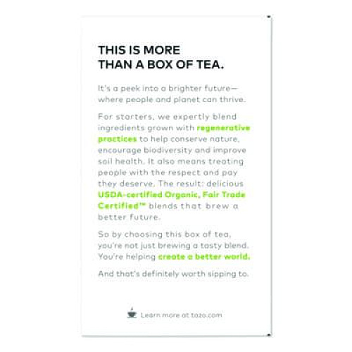 Tazo Tea Bags, Organic Green Ginger, 16/Box (TAZ00356BX)