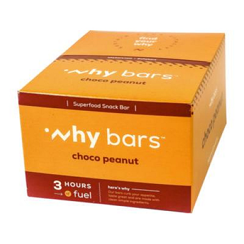 Why Bars Superfood Snack Bar, Choco Peanut, 2.04 oz Bar, 12/Box (WHY16204)