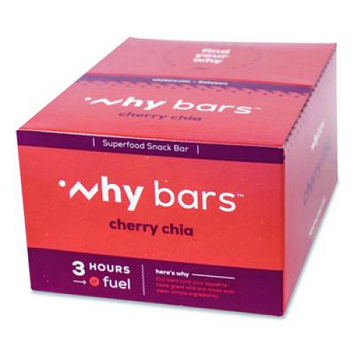 Why Bars Superfood Snack Bar, Cherry Chia, 2.04 oz Bar, 12/Box (WHY16205)
