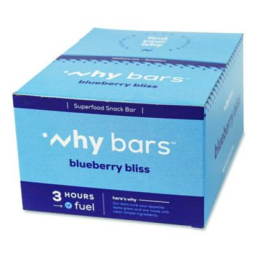 Why Bars Superfood Snack Bar, Blueberry Bliss, 2.04 oz Bar, 12/Box (WHY16209)