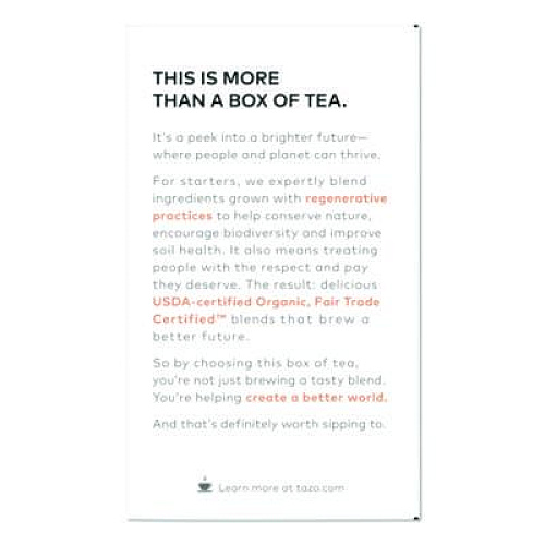 Tazo Tea Bags, Organic Refresh Mint, 16/Box (TAZ00350BX)