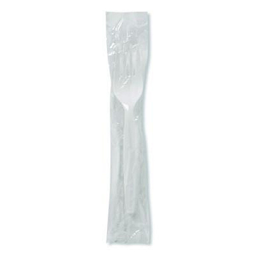 Dixie Mediumweight Polypropylene Cutlery, Individually Wrapped, Fork, Plastic, White, 1,000/Carton (FMP23C)