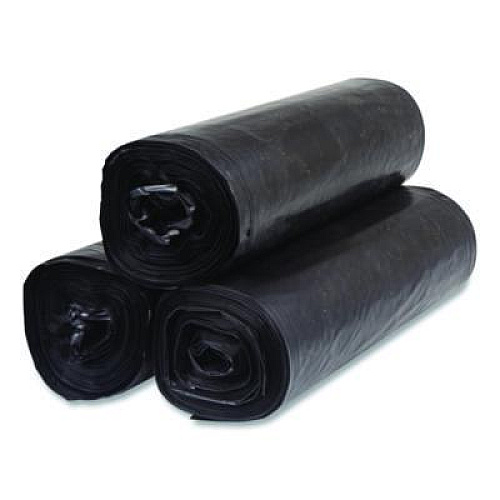Inteplast Group Institutional Low-Density Can Liners, 45 gal, 1.5 mil, 40" x 46", Black, Interleaved Roll, 20 Bags/Roll, 5 Rolls/Carton (SL4046150K)