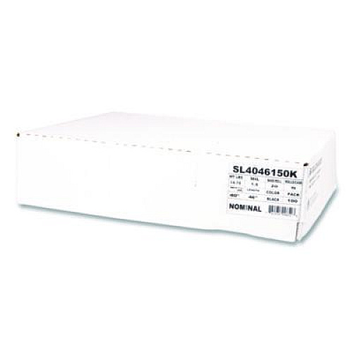 Inteplast Group Institutional Low-Density Can Liners, 45 gal, 1.5 mil, 40" x 46", Black, Interleaved Roll, 20 Bags/Roll, 5 Rolls/Carton (SL4046150K)