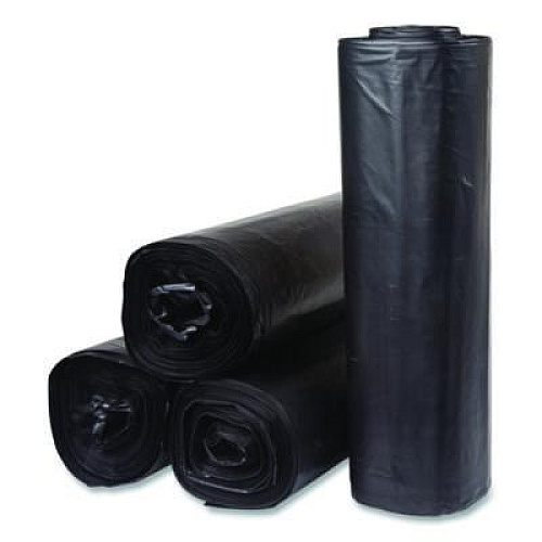 Inteplast Group Institutional Low-Density Can Liners, 45 gal, 1.5 mil, 40" x 46", Black, Interleaved Roll, 20 Bags/Roll, 5 Rolls/Carton (SL4046150K)