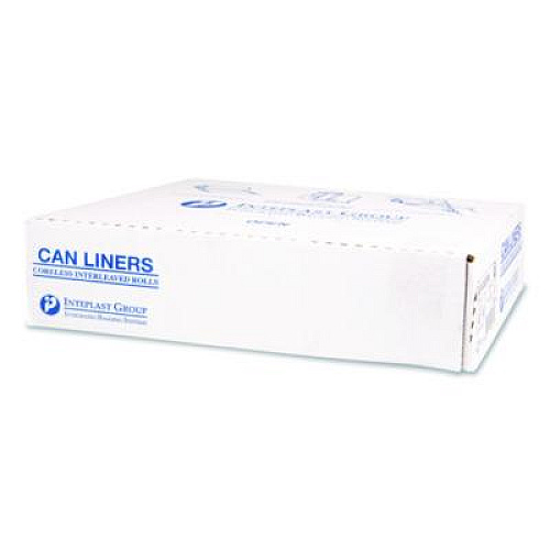 Inteplast Group Institutional Low-Density Can Liners, 33 gal, 0.8 mil, 33" x 39", Natural, Interleaved Roll, 25 Bags/Roll, 6 Rolls/Carton (SL3339XHN)