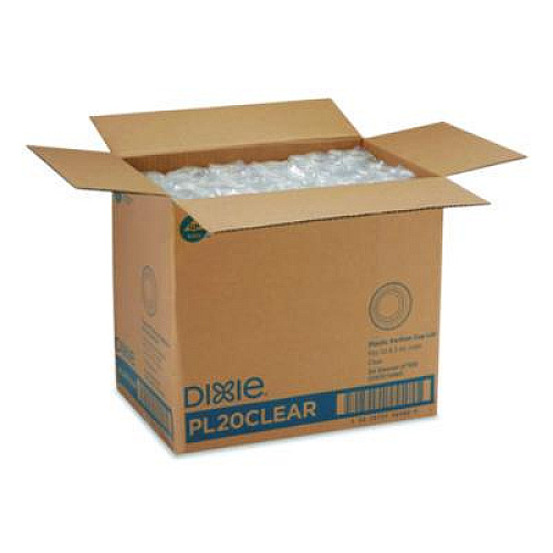 Dixie Plastic Portion Cup Lid, Fits 1.5 oz to 2 oz Cups, Clear, 100/Sleeve, 24 Sleeves/Carton (PL20CLEAR)