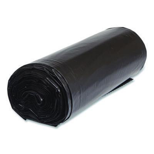 Inteplast Group Low-Density Commercial Can Liners, 60 gal, 1.15 mil, 38 x 58, Black, Interleaved Roll, 25 Bags/Roll, 4 Rolls/Carton (SLW3858SPK)