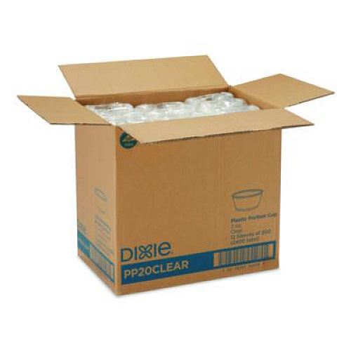 Dixie Plastic Souffle/Portion Cups, 2 oz, Clear, 200/Sleeve, 12 Sleeves/Carton (PP20CLEAR)