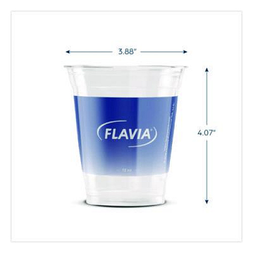 Cold Cups 12 oz, Blue Band Flavia Logo, Clear/Blue, 1,000/Carton (25200058)