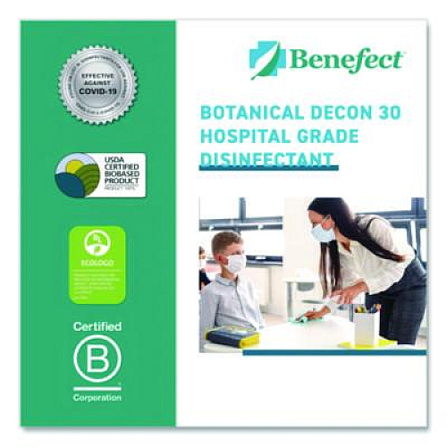 Benefect Botanical Decon 30 Disinfectant Cleaner, Light Lemon and Thyme Scent, 1 gal Bottle (20476)