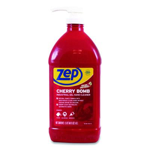 Zep Commercial Cherry Bomb Gel Hand Cleaner, Cherry Scent, 48 oz, 4/Carton (ZUCBHC484CT)