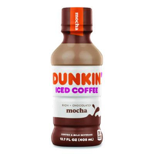 Dunkin' Mocha Iced Coffee Drink, 13.7 oz Bottle, 12/Carton (049000072389)
