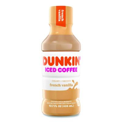 Dunkin' French Vanilla Iced Coffee Drink, 13.7 oz Bottle, 12/Carton (049000072396)