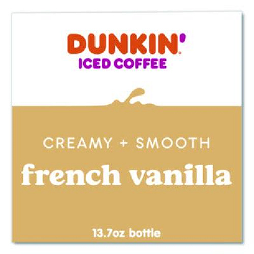 Dunkin' French Vanilla Iced Coffee Drink, 13.7 oz Bottle, 12/Carton (049000072396)
