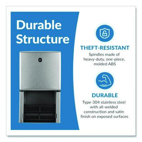 Bobrick ConturaSeries Two-Roll Tissue Dispenser, 6.08 x 5.94 x 11, Stainless Steel (4288)