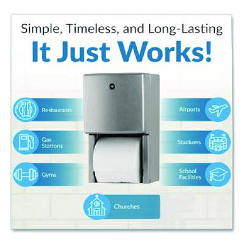 Bobrick ConturaSeries Two-Roll Tissue Dispenser, 6.08 x 5.94 x 11, Stainless Steel (4288)