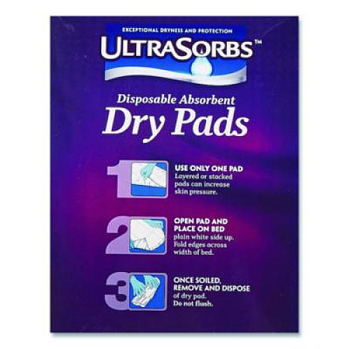 Medline Ultrasorbs Disposable Dry Pads, 23 x 35, Blue, 7/Box (DRY2336RET7)