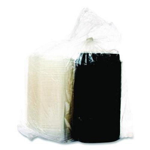 SOLO Creative Carryouts OctaView Hinged Lid Containers, 9.13 x 9.55 x 2.38, Black/Clear, Plastic, 100/Carton (809013PP94)