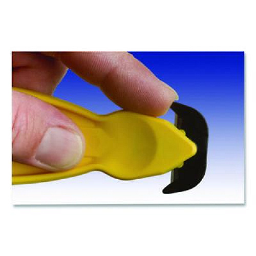 Klever Koncept Safety Cutter, 5.75" Plastic Handle, Yellow, 10/Pack (KCJ2Y)
