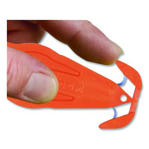 Klever Kutter Kurve Blade Plus Safety Cutter, 5.75" Plastic Handle, Orange, 10/Box (PLS100G)