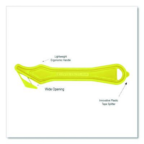Klever Kutter Excel Plus Safety Cutter, 7" Plastic Handle, Yellow, 10/Pack (PLS40030Y)