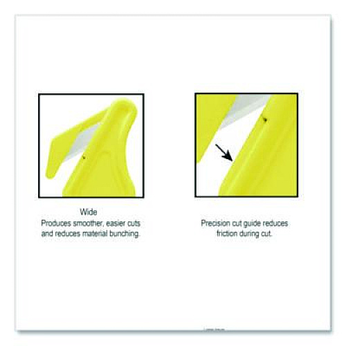 Klever Kutter Excel Plus Safety Cutter, 7" Plastic Handle, Yellow, 10/Pack (PLS40030Y)