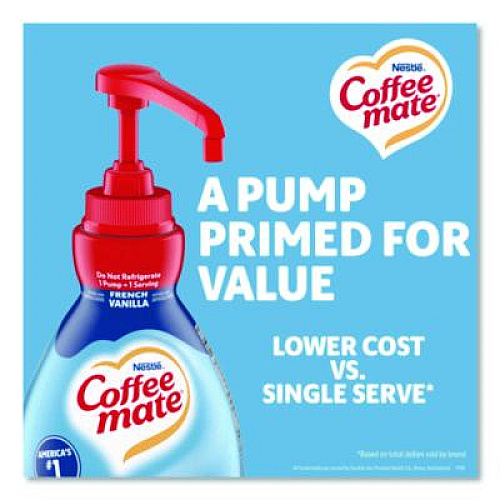 Coffee mate Liquid Coffee Creamer, French Vanilla, 1.5 L Pump Bottle, 2/Carton (31803CT)