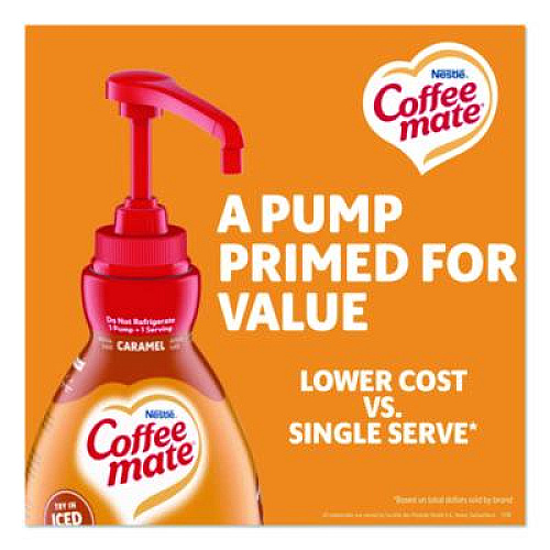 Coffee mate Liquid Creamer Pump Bottle, Caramel, 50.7 oz Pump Bottle, 2/Carton (73358CT)