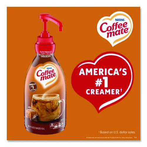 Coffee mate Liquid Creamer Pump Bottle, Salted Caramel Chocolate, 1.5 L Pump Bottle (79976)