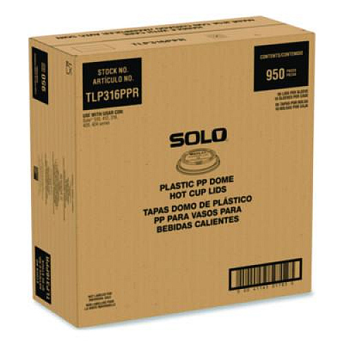 SOLO Traveler Cappuccino Style Dome Lid, Fits 10 oz to 24 oz Hot Cups, White, 95 Lids/Sleeve, 10 Sleeves/Carton (TLP316PPR)