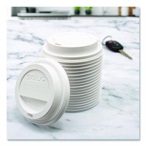 SOLO Traveler Cappuccino Style Dome Lid, Fits 10 oz to 24 oz Hot Cups, White, 95 Lids/Sleeve, 10 Sleeves/Carton (TLP316PPR)