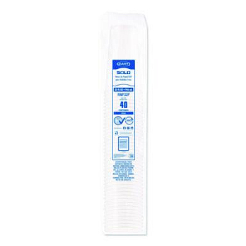 SOLO Double Sided Poly (DSP) Paper Cold Cups, 28 oz to 32 oz, White, 40 Cups/Sleeve, 12 Sleeves/Carton (RNP32P2050)